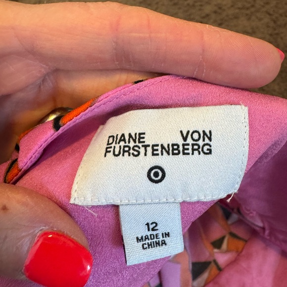 2 FOR $25 Diane Von Furstenberg Target Dress Pink Red Modern Geo Mini Dress 12 - Picture 6 of 10